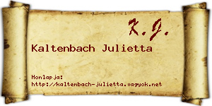 Kaltenbach Julietta névjegykártya
